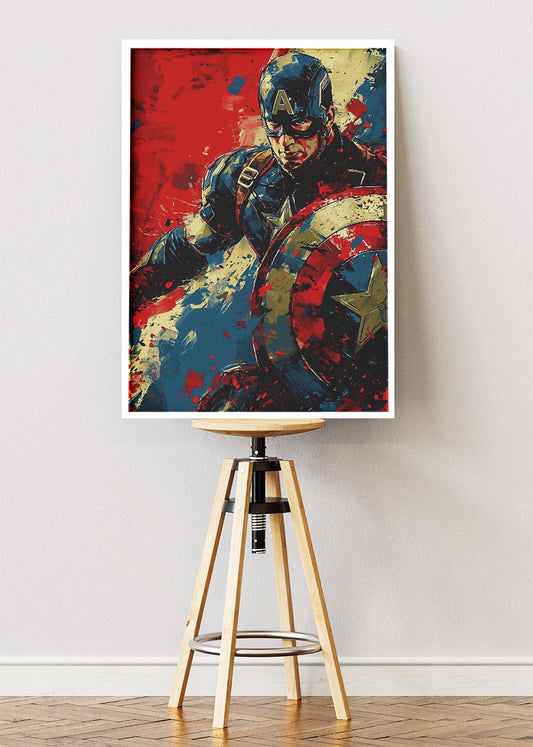 Captain America Shield Portrait Canvas & Poster Print – AI PRINT LAB