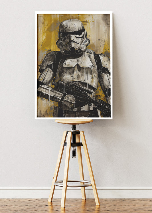 Stormtrooper Vintage Grunge Portrait Canvas & Poster Print – AI PRINT LAB