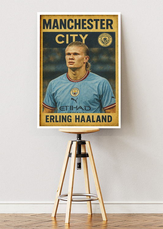 Manchester City Erling Haaland Wall Art | Iconic Football Poster & Canvas
