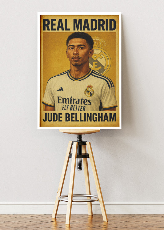 Real Madrid Jude Bellingham Wall Art | Iconic Football Poster & Canvas