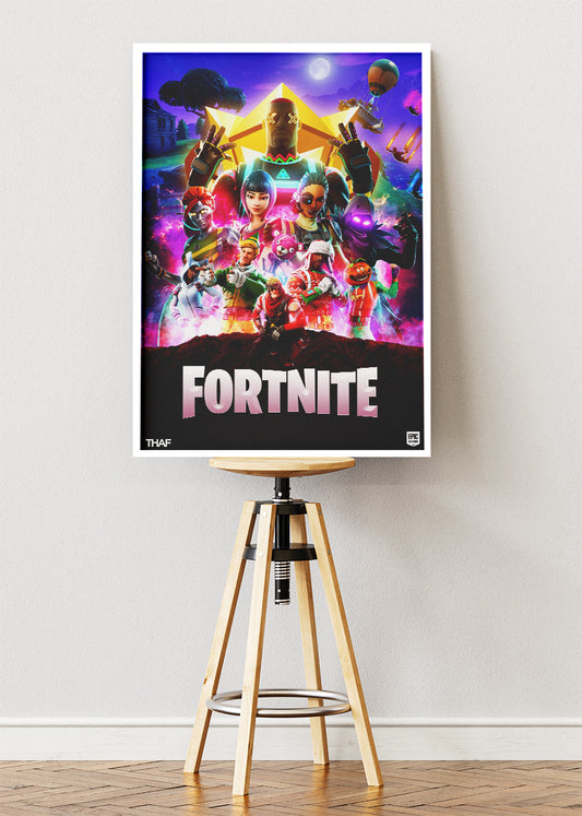 Multiplayer Fortnite Wall Art Poster & Canvas – Neon Hero Gaming Artwork