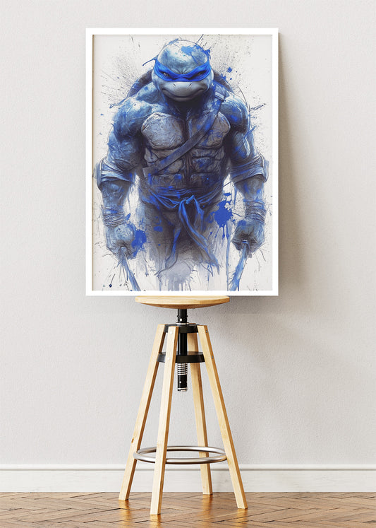 Leonardo Blue Ink Warrior Canvas & Poster Print – AI PRINT LAB