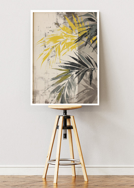 Abstract Tropical Palm Leaves Canvas & Poster Print – AI PRINT LAB