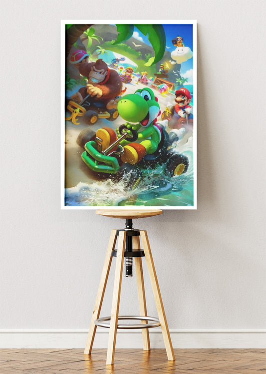 Mario Kart Wall Art Poster & Canvas – Jungle Track Racing Gaming Artwork