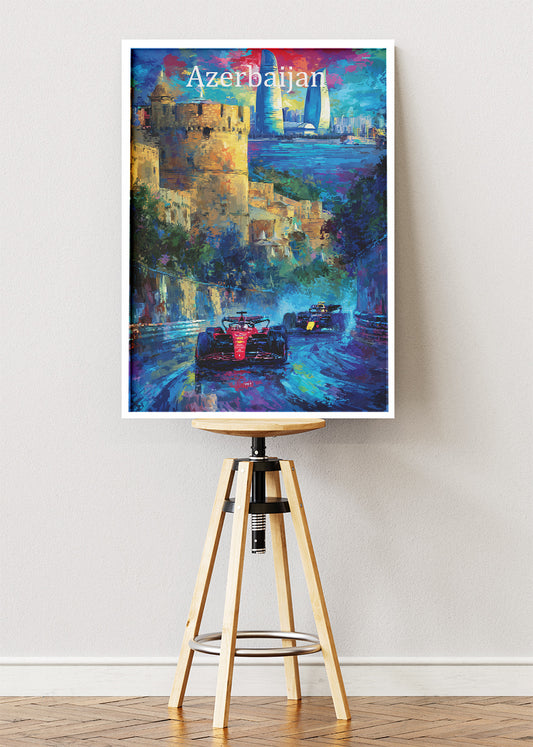 Azerbaijan Grand Prix Formula 1 Wall Art Poster & Canvas | Baku City Circuit Racing Print