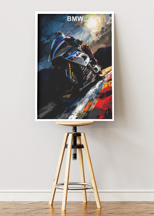BMW Superbike Racing Wall Art Poster & Canvas