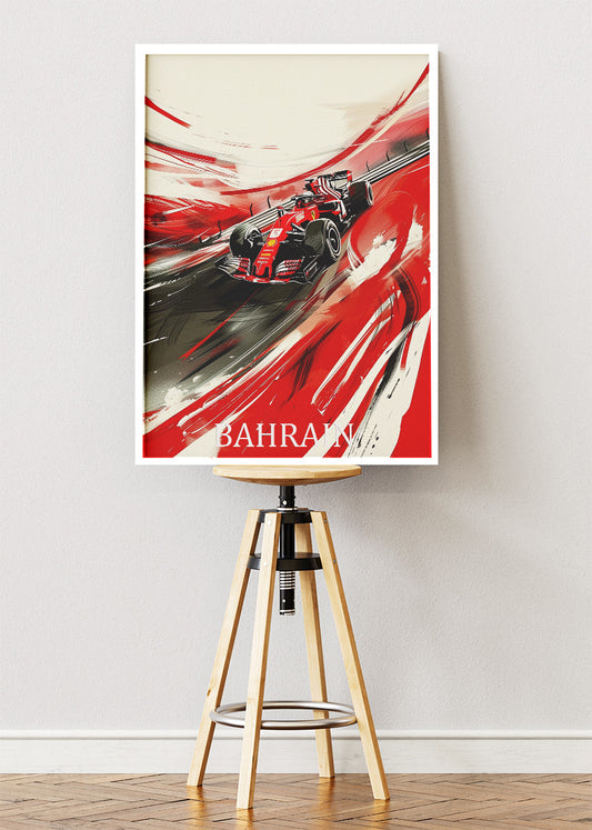 Bahrain Formula 1 Wall Art Poster & Canvas | Abstract F1 Racing Speed Print