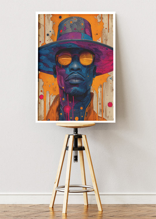 Modern Afro Pop Art Portrait Canvas & Poster Print – AI PRINT LAB