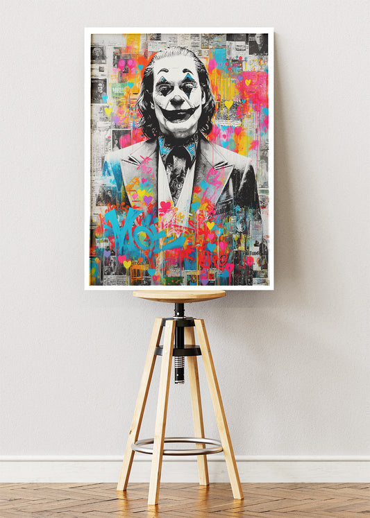 Joker – Urban Graffiti Collage Canvas & Poster Print – AI PRINT LAB