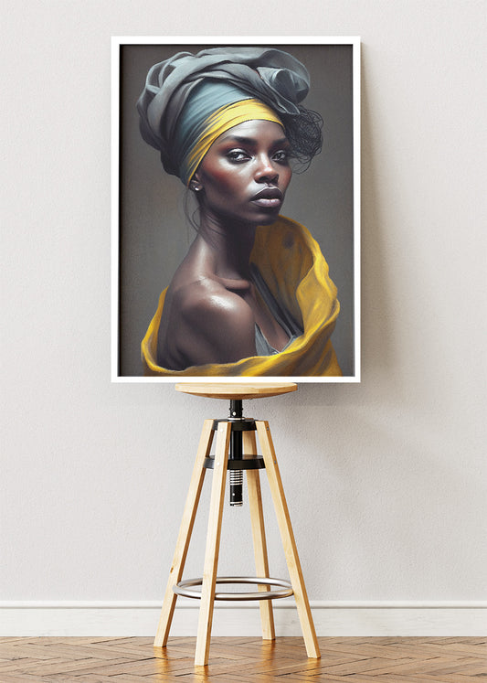 Golden Veil Elegance Portrait Canvas & Poster Print – AI PRINT LAB
