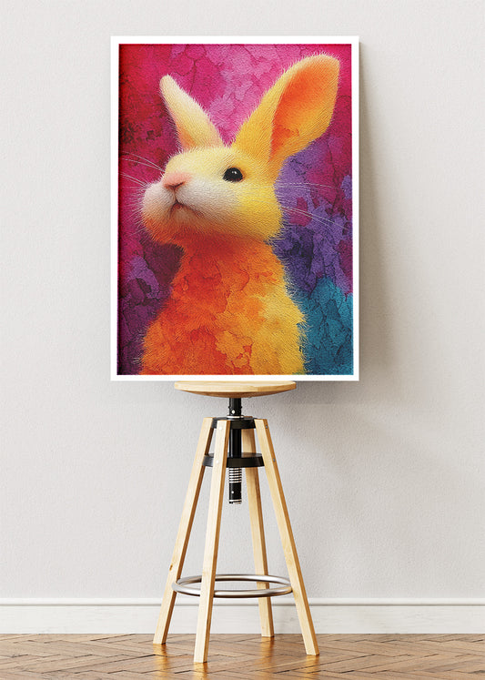 Colorful Abstract Bunny Rabbit Canvas & Poster Print – AI PRINT LAB