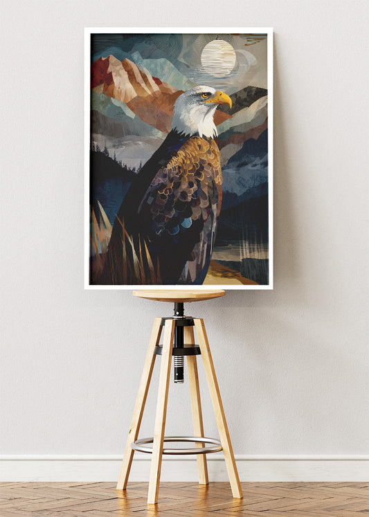 Majestic Eagle Mountain Landscape Canvas & Poster Print – AI PRINT LAB