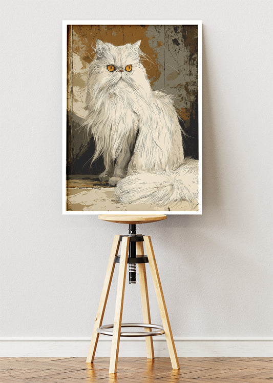 Elegant Persian Cat Portrait Canvas & Poster Print – AI PRINT LAB