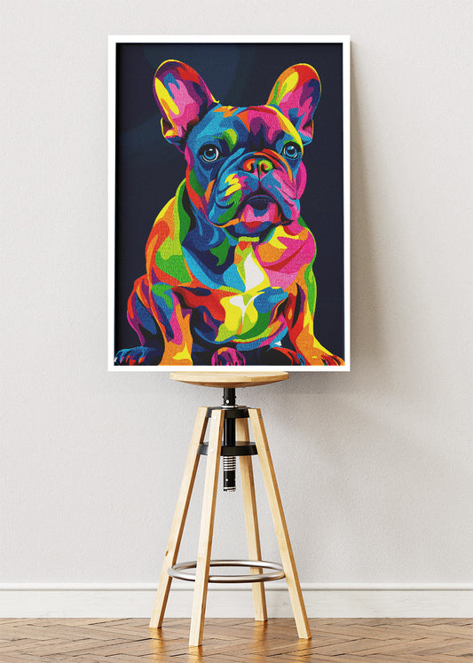 Colorful French Bulldog Pop Art Canvas & Poster Print – AI PRINT LAB