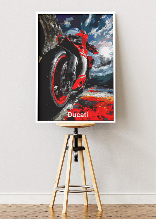 Ducati Superbike Motion Art Poster & Canvas