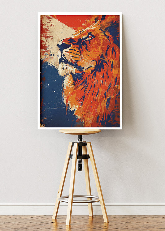 Majestic Lion Vintage Pop Art Canvas & Poster Print – AI PRINT LAB
