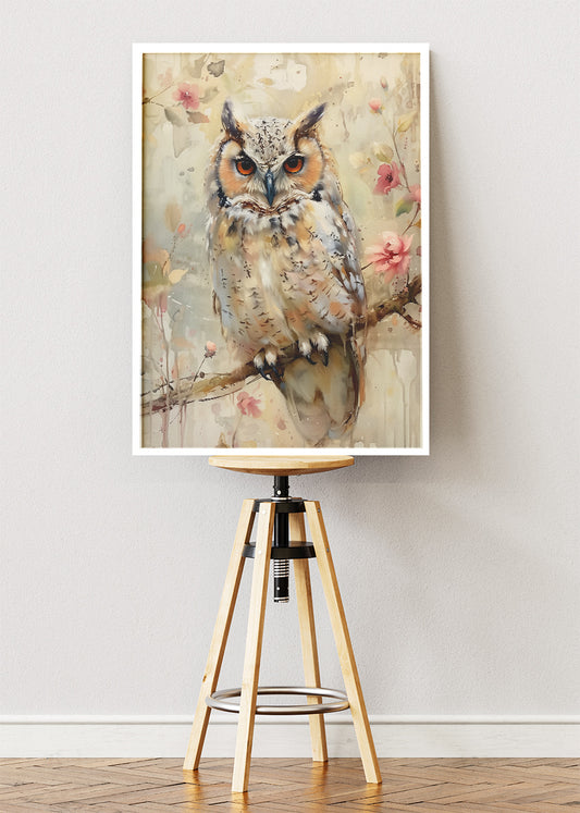 Watercolor Owl Canvas Print & Poster – Soft Nature Animal Wall Art – AI PRINT LAB