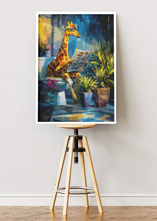 Funny Giraffe Canvas Print & Poster – Quirky Animal Wall Art – AI PRINT LAB
