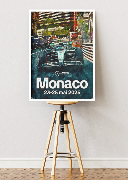 Monaco Grand Prix Formula 1 Poster Canvas Print – F1 Street Circuit Wall Art – AI PRINT LAB