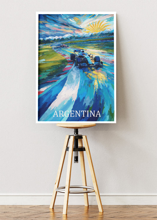 Argentina Formula Racing Sunrise Poster & Canvas Print | Expressive Motorsport Wall Art