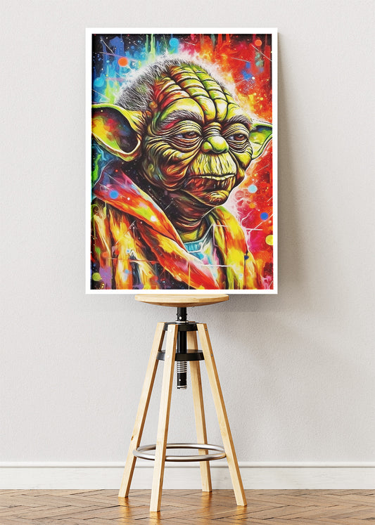 Yoda Neon Pop Art Portrait Canvas Print & Poster – AI PRINT LAB