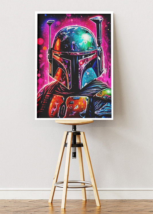 Boba Fett Neon Cyber Pop Canvas Print & Poster – AI PRINT LAB