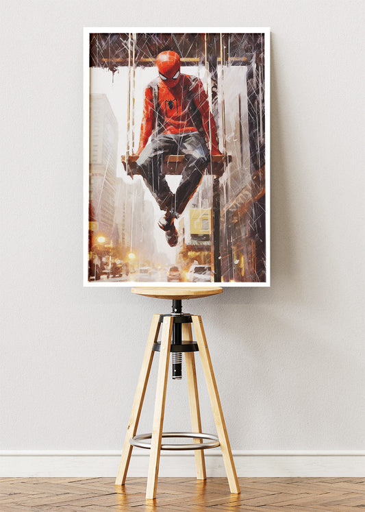 Spider-Man Rain City Portrait Canvas & Poster Print – AI PRINT LAB