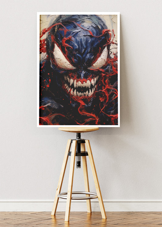 Venom Dark Symbiote Portrait Canvas & Poster Print – AI PRINT LAB