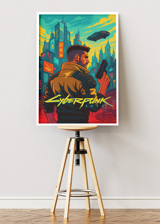 Cyberpunk 2077 Wall Art – Neon Futuristic Sci-Fi Action RPG Poster & Canvas