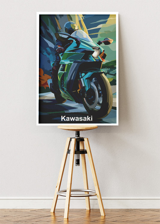 Kawasaki Ninja Precision Ride Wall Art Poster & Canvas