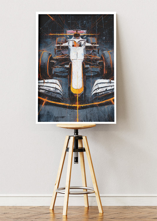 Abstract Formula 1 Racing Car Art Poster Canvas & Print – AI PRINT LAB