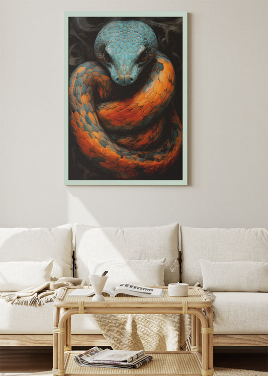 Abstract Snake Wall Art Print & Canvas – Bold Modern Serpent Artwork