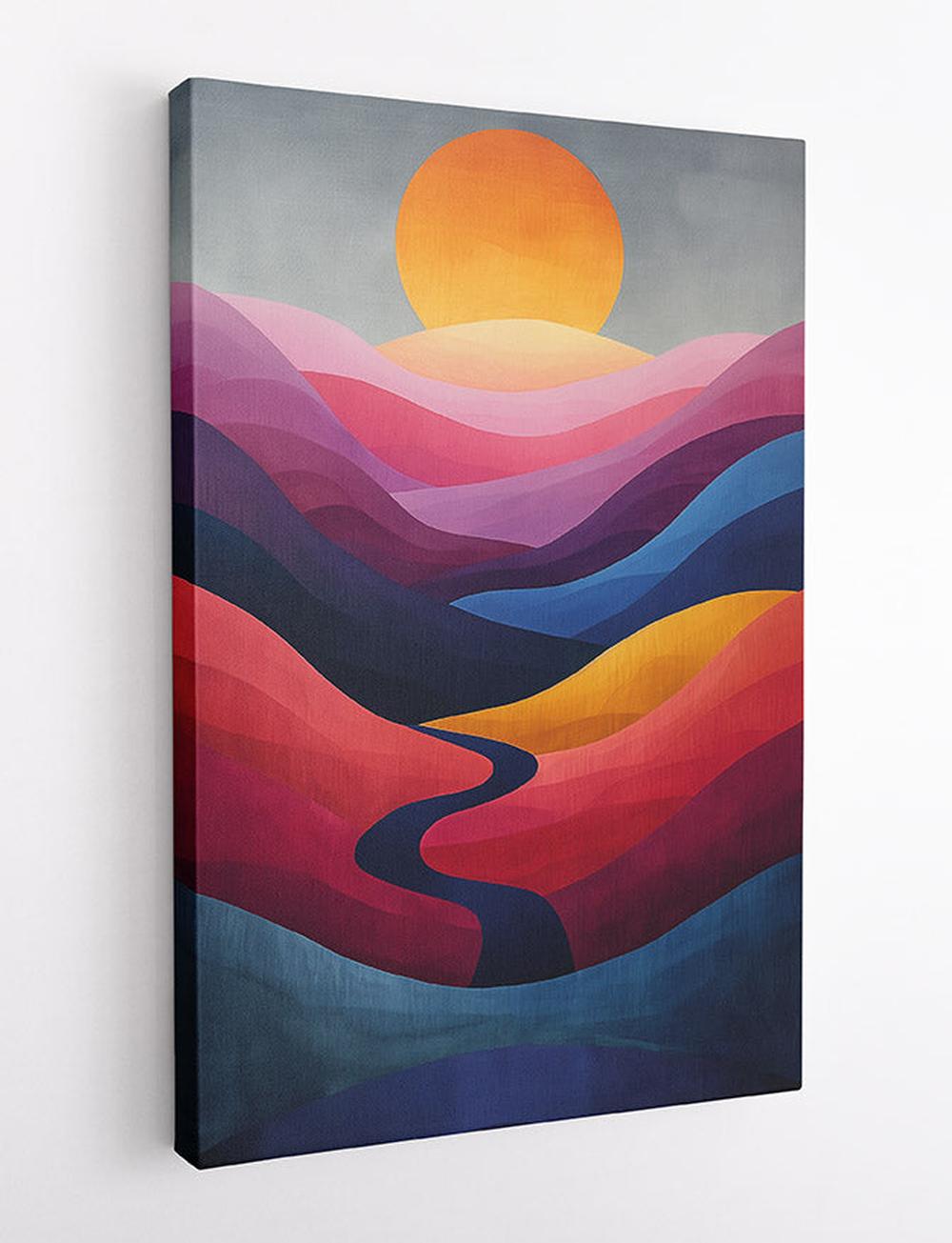 Abstract Sunset & Colorful Horizon Canvas Print & Poster – T601 – AiPrintLab