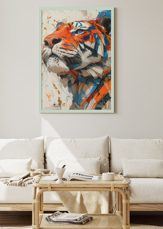 Abstract Tiger Canvas Print & Poster – Modern Wild Animal Wall Art