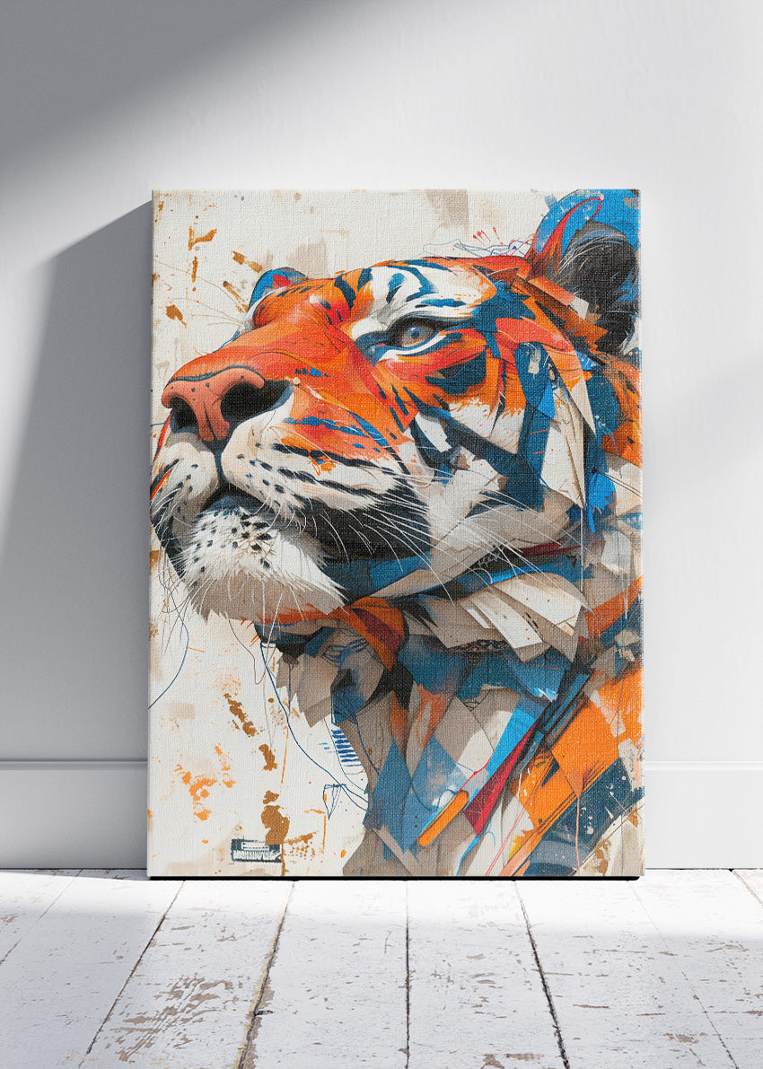 Abstract Tiger Canvas Print & Poster – Modern Wild Animal Wall Art