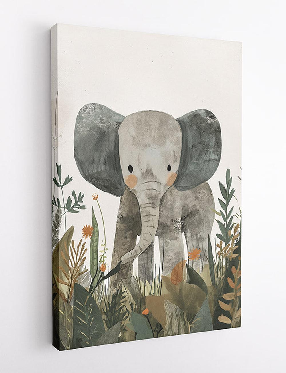 Adorable Baby Elephant Canvas Print & Poster – T594 – AiPrintLab