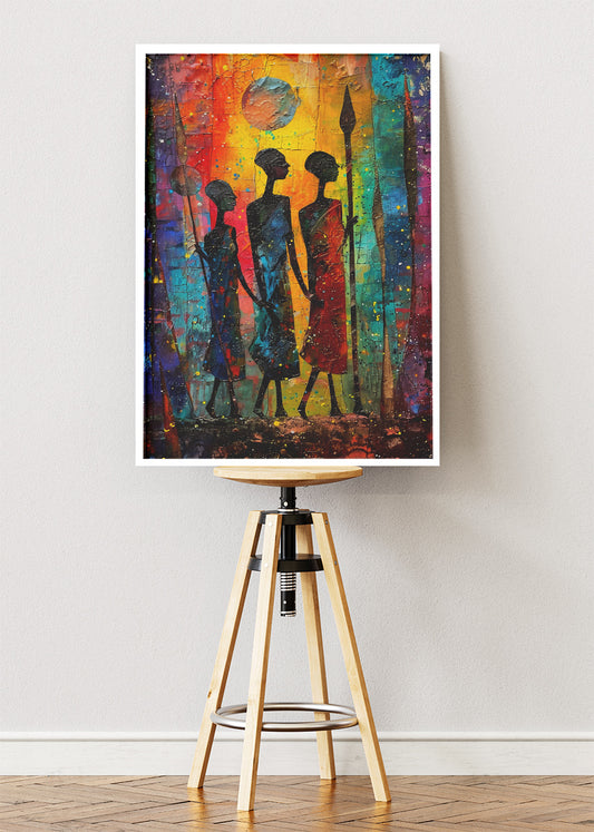 African Tribal Silhouette Abstract Canvas & Poster Print – AI PRINT LAB