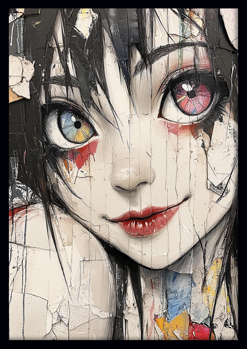 Anime Girl Eyes Canvas Wall Art & Poster Print | Urban Street Style Portrait – T1370 – Aiprintlab 1