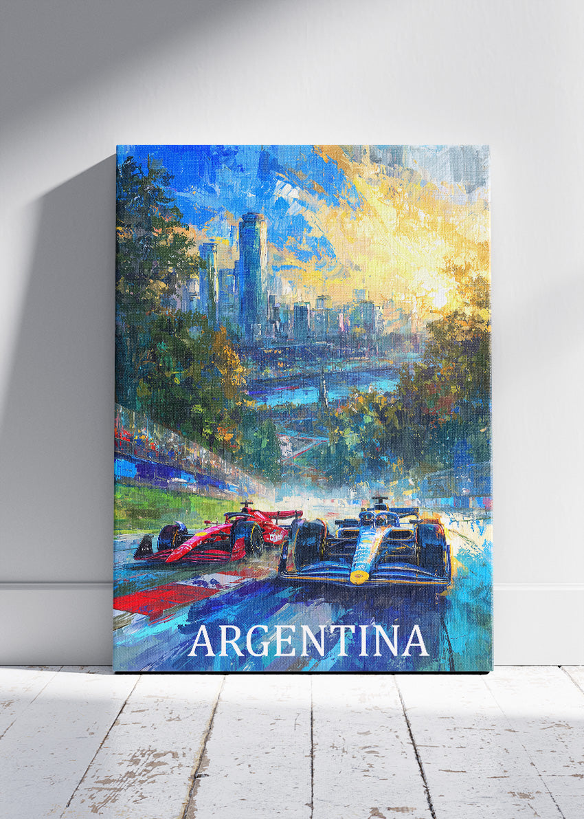 Argentina Formula Racing Art Poster & Canvas Print | Dynamic Motorsport Wall Art