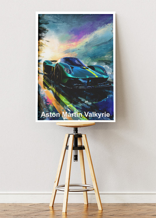 Aston Martin Valkyrie Hypercar Art Poster & Canvas Print – Cinematic Luxury Wall Art