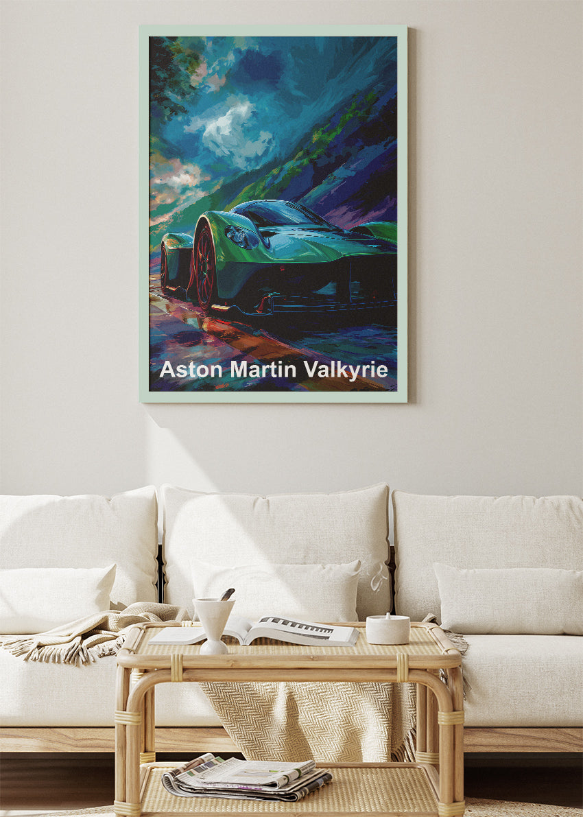 Aston Martin Valkyrie Hypercar Art Poster & Canvas Print – Dark Cinematic Performance Wall Art