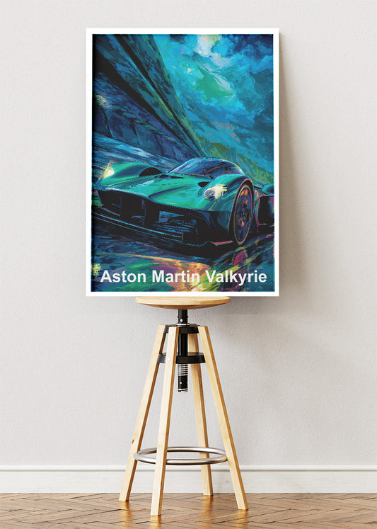 Aston Martin Valkyrie Hypercar Art Poster & Canvas Print – Futuristic Performance Wall Art