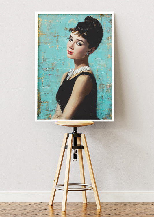 Audrey Hepburn Classic Portrait Wall Art Poster & Canvas