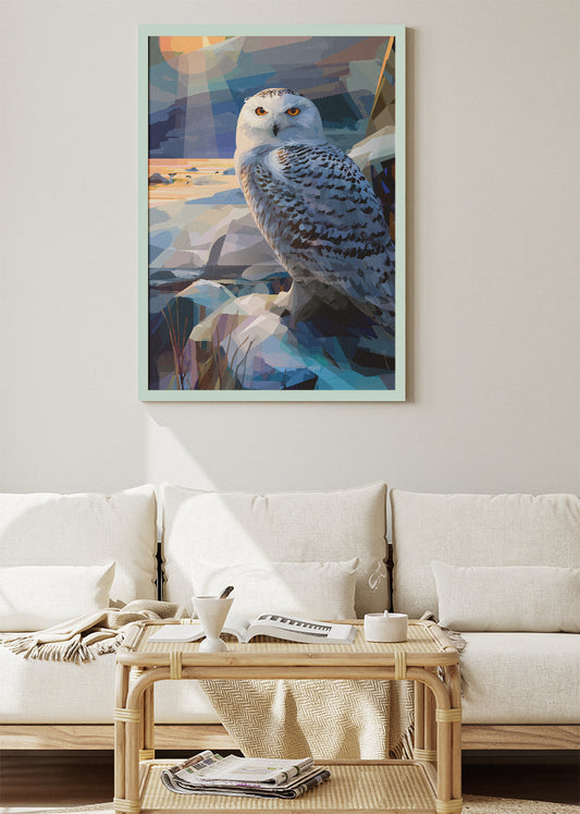 Snowy Owl Poster & Canvas Print – Arctic Wildlife Landscape Art