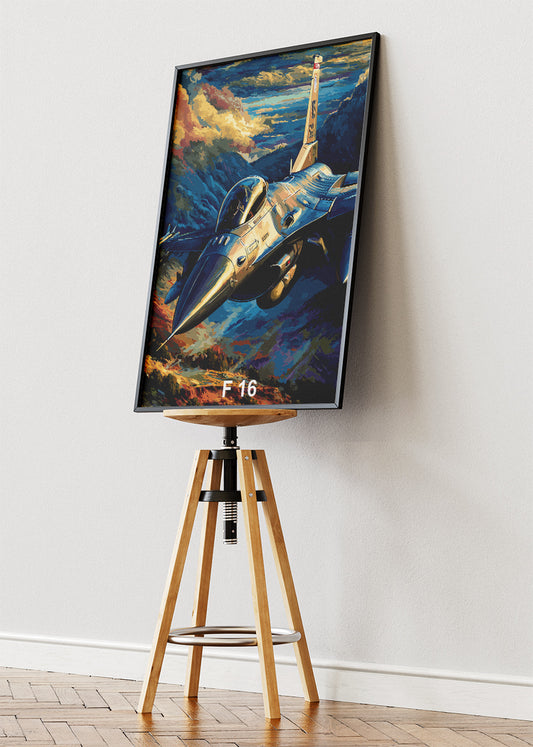 F-16 Fighting Falcon Jet Poster & Canvas Print – Modern Fighter Aircraft Art – Aiprintlab