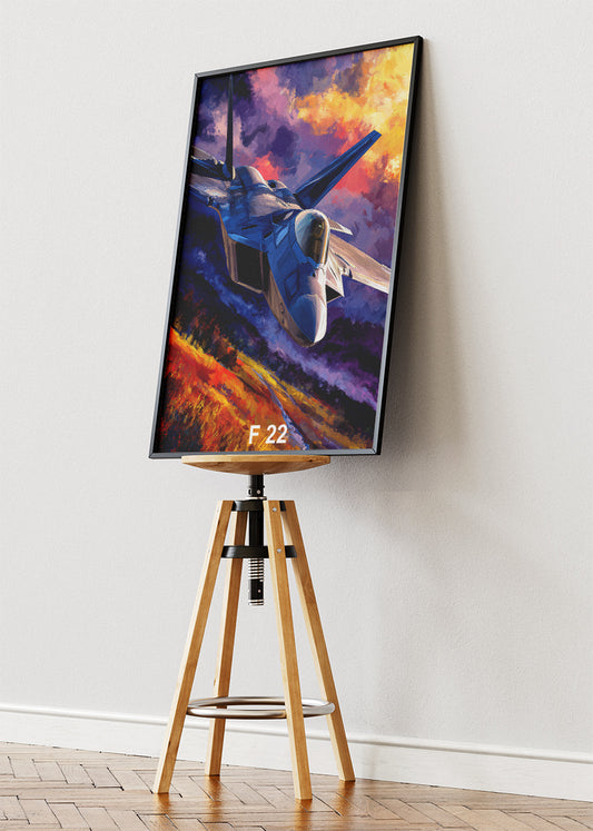F-22 Raptor Poster & Canvas Print – Stealth Fighter Jet Wall Art