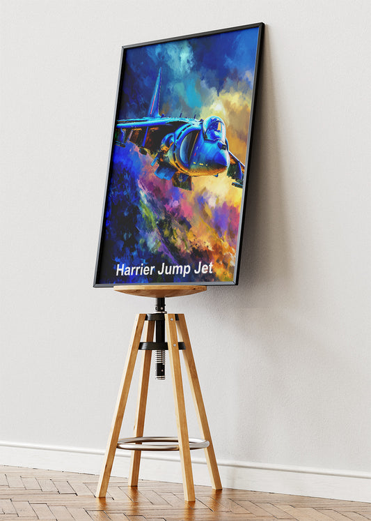 Harrier Jump Jet Poster & Canvas Print – Vibrant Aviation Wall Art