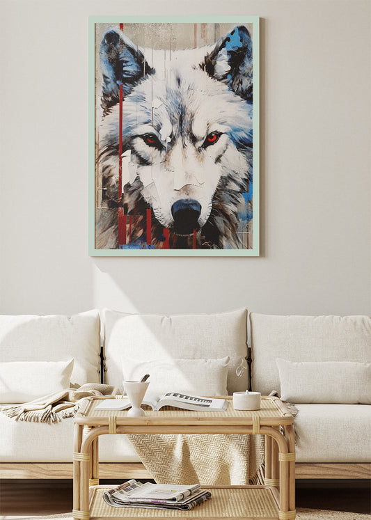 Abstract Wolf Poster & Canvas Print – Modern Fierce Wildlife Art