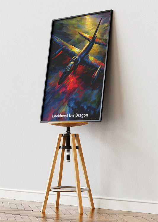 Lockheed U-2 Dragon Lady Poster & Canvas Print – Illustrated Military Aircraft Wall Art