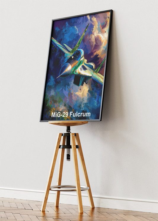 MiG-29 Fulcrum Poster & Canvas Print – Illustrated Fighter Jet Wall Art